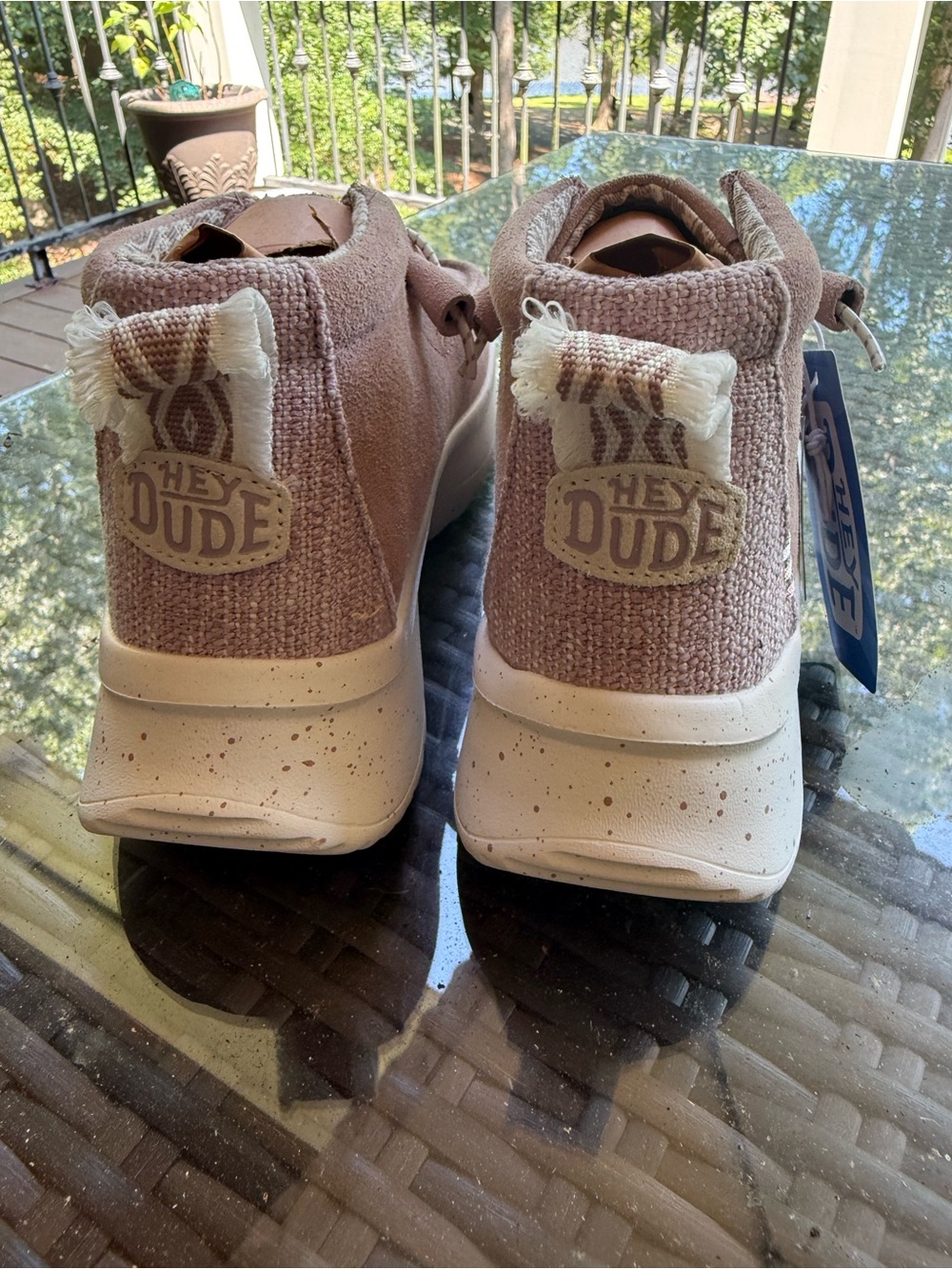 Hey Dude Women's Light Pink High-Top Casual Sneakers - Picture 3 of 5